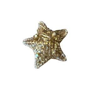 Wire Wrapped Star Brooch Gold Tone Crystal Beaded